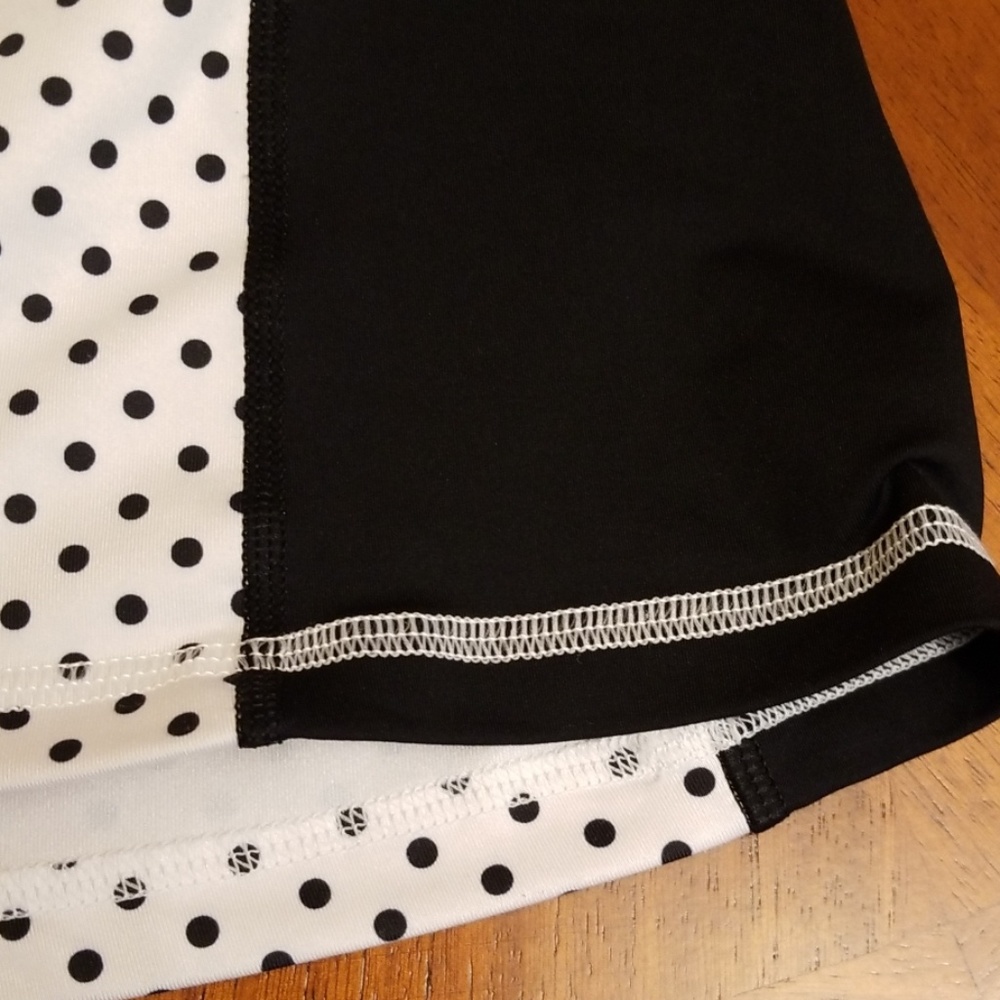 Athleta black polka dot racer back tank top M208 - Picture 7 of 7